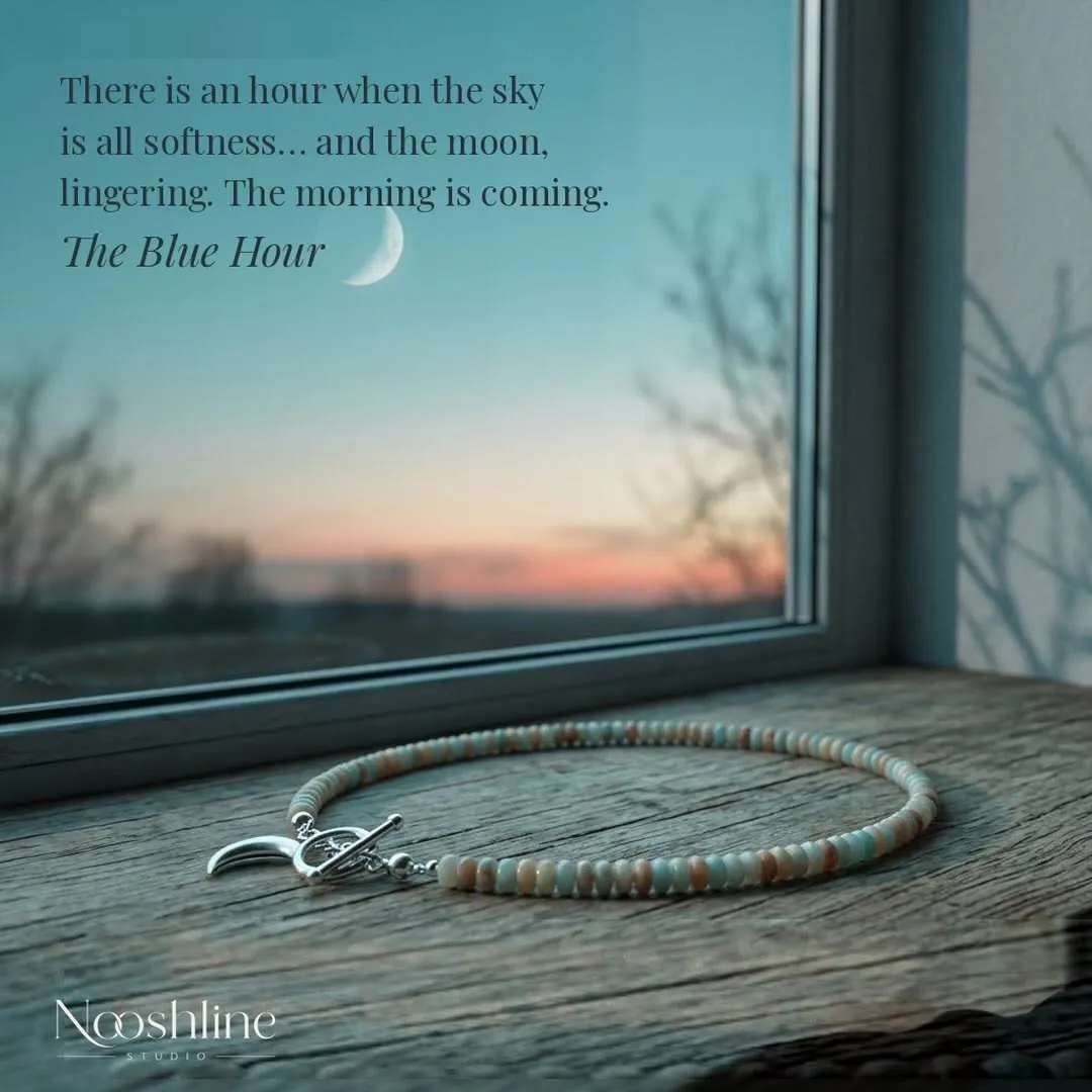 The Blue Hour handmade blue necklace from the Nooshline collection